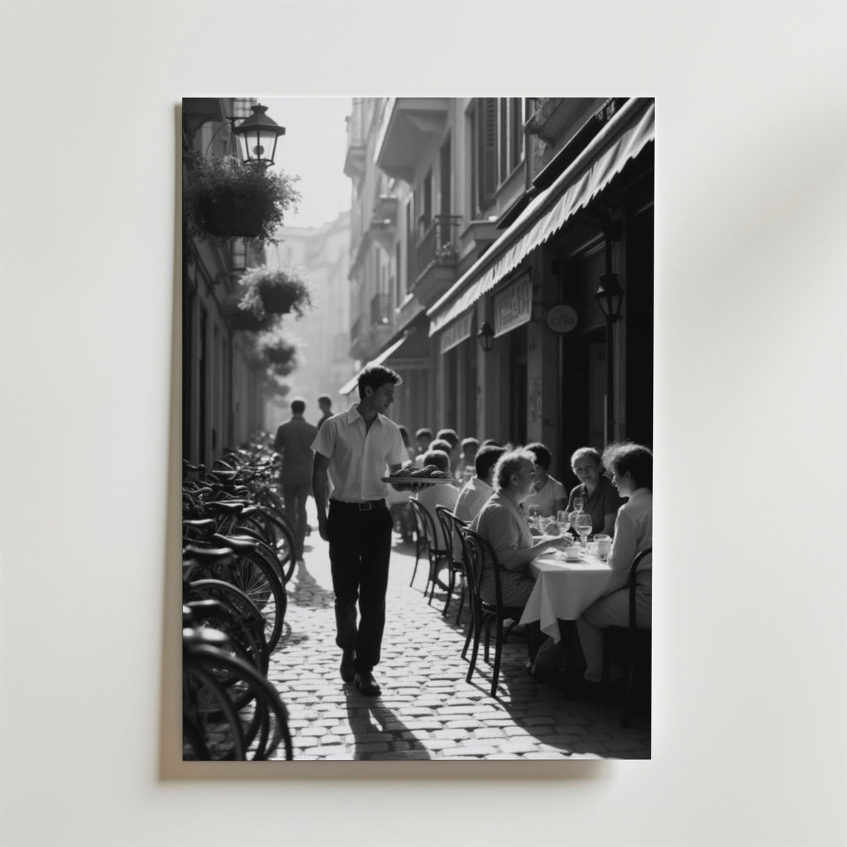 Charming Street Café – stilfullt konsttryck från Bozetto, tryckt på matt finpapper
