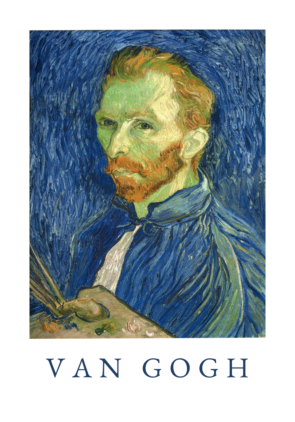 Van Gogh Self Portrait poster visad rakt fram – Bozetto affisch i hög tryckkvalitet