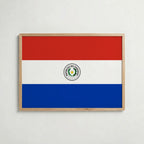 Paraguay National Flag Poster i ekram – inramad konsttryck för stilren inredning hos Bozetto
