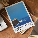 Väggmockup med Hiroshi Nagai Cliffside View – köp enkelt hos Bozetto affisch i hög kvalitet