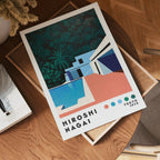Väggmockup med Hiroshi Nagai Jungle Retreat – köp enkelt hos Bozetto affisch i hög kvalitet