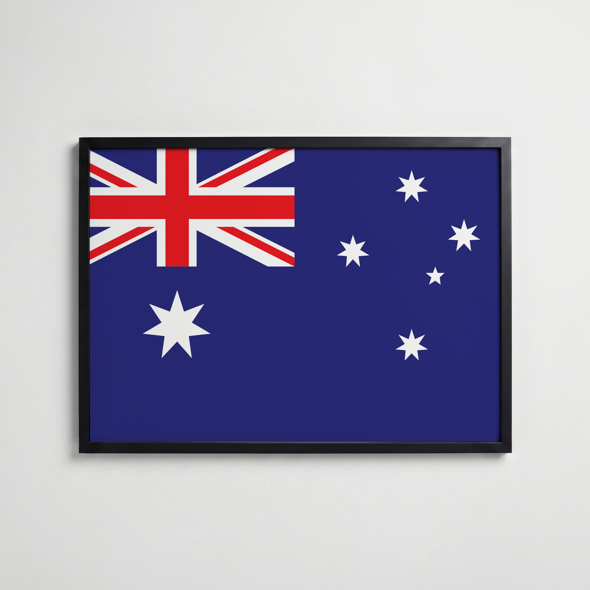 Australia National Flag Poster i svart ram – stilren konsttryck som väggdekor från Bozetto
