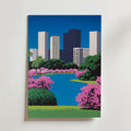 City Park Illustration Hiroshi affisch på neutral bakgrund – poster från Bozetto