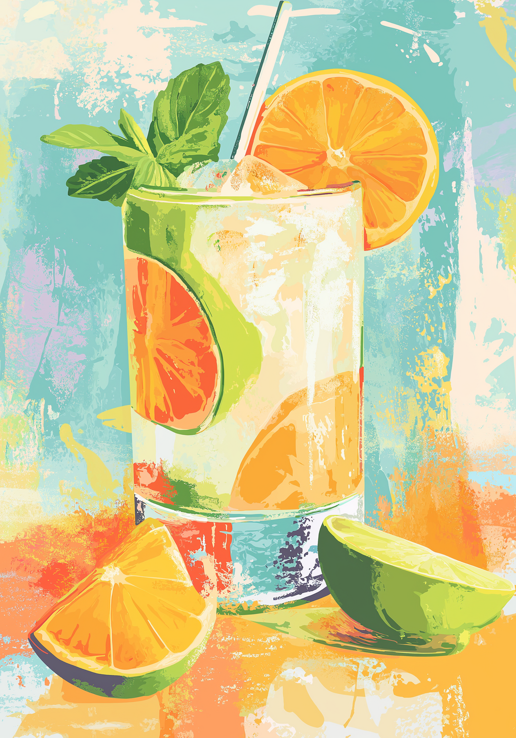 Golden Citrus Fizz – affisch med snyggt motiv, köp enkelt hos Bozetto i flera storlekar