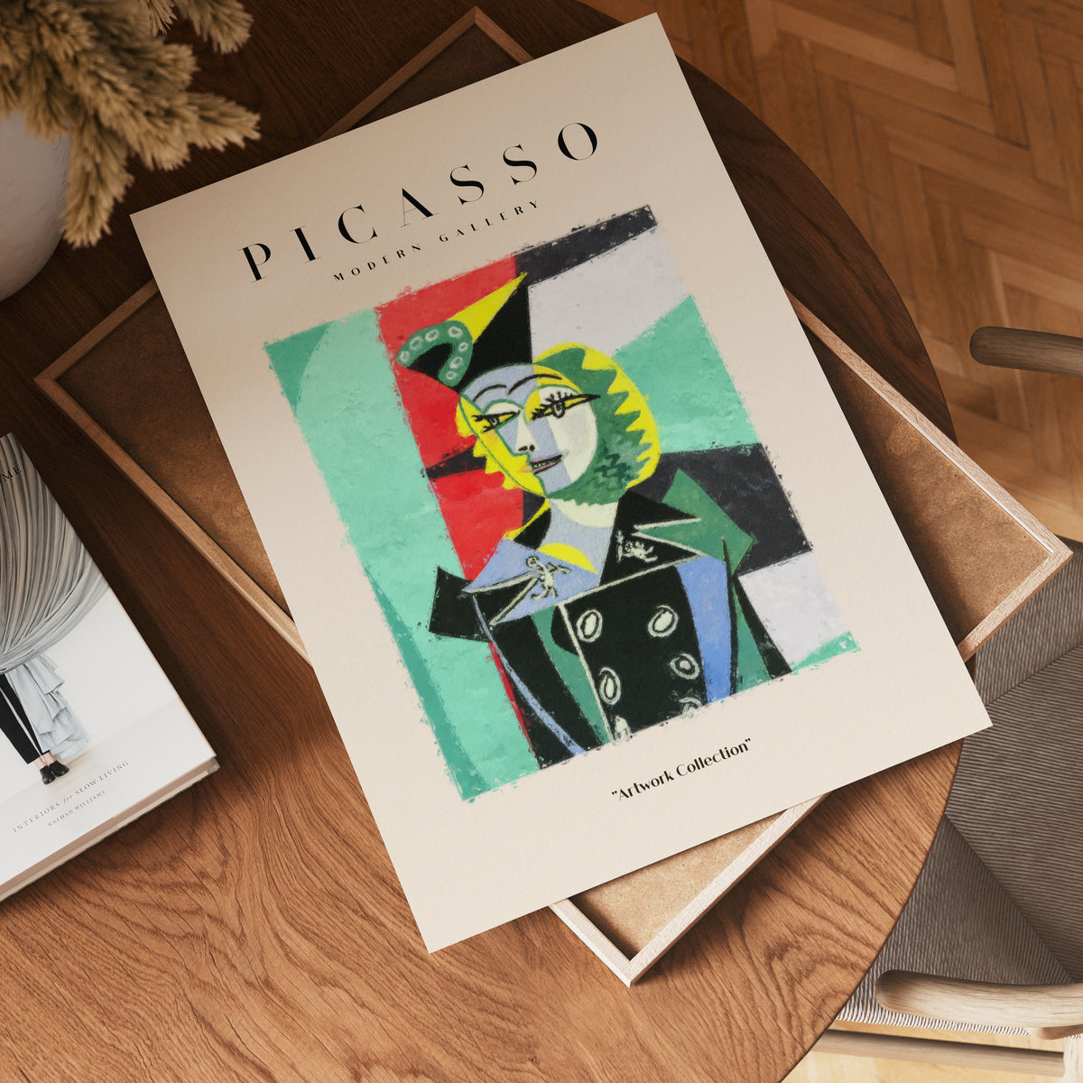 Picasso Style Fashion Portrait – stilfullt konsttryck från Bozetto, tryckt på matt finpapper