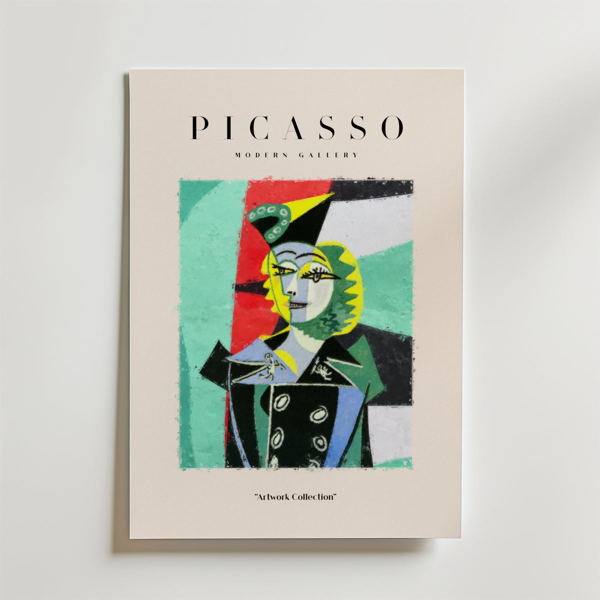 Picasso Style Fashion Portrait affisch på neutral bakgrund – poster från Bozetto