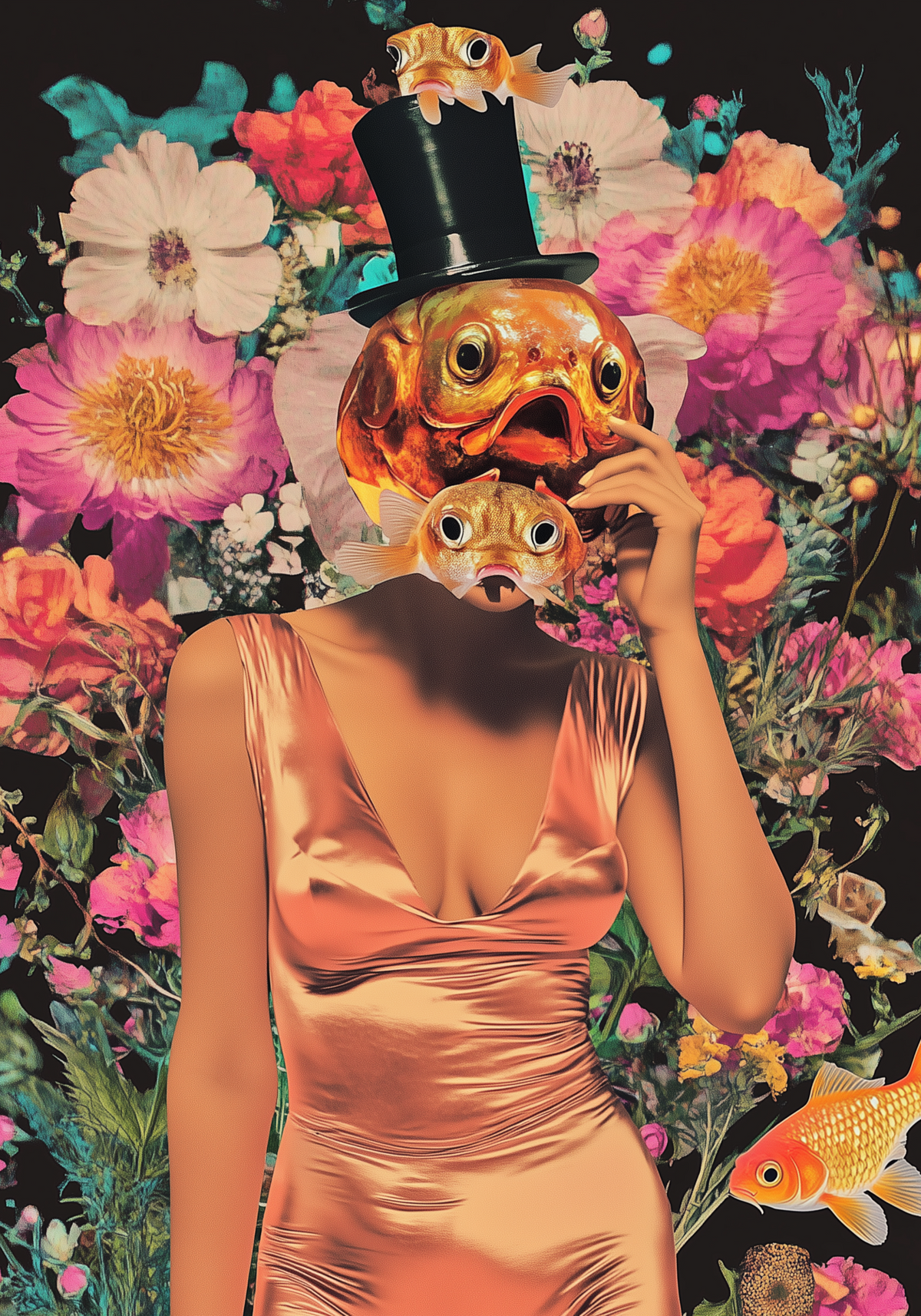 Surreal Fish Portrait – affisch med snyggt motiv, köp enkelt hos Bozetto i flera storlekar