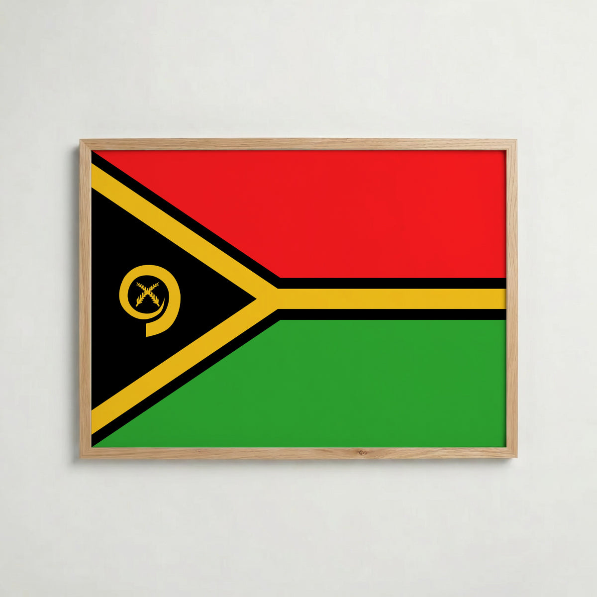 Vanuatu National Flag Poster i ekram – inramad konsttryck för stilren inredning hos Bozetto