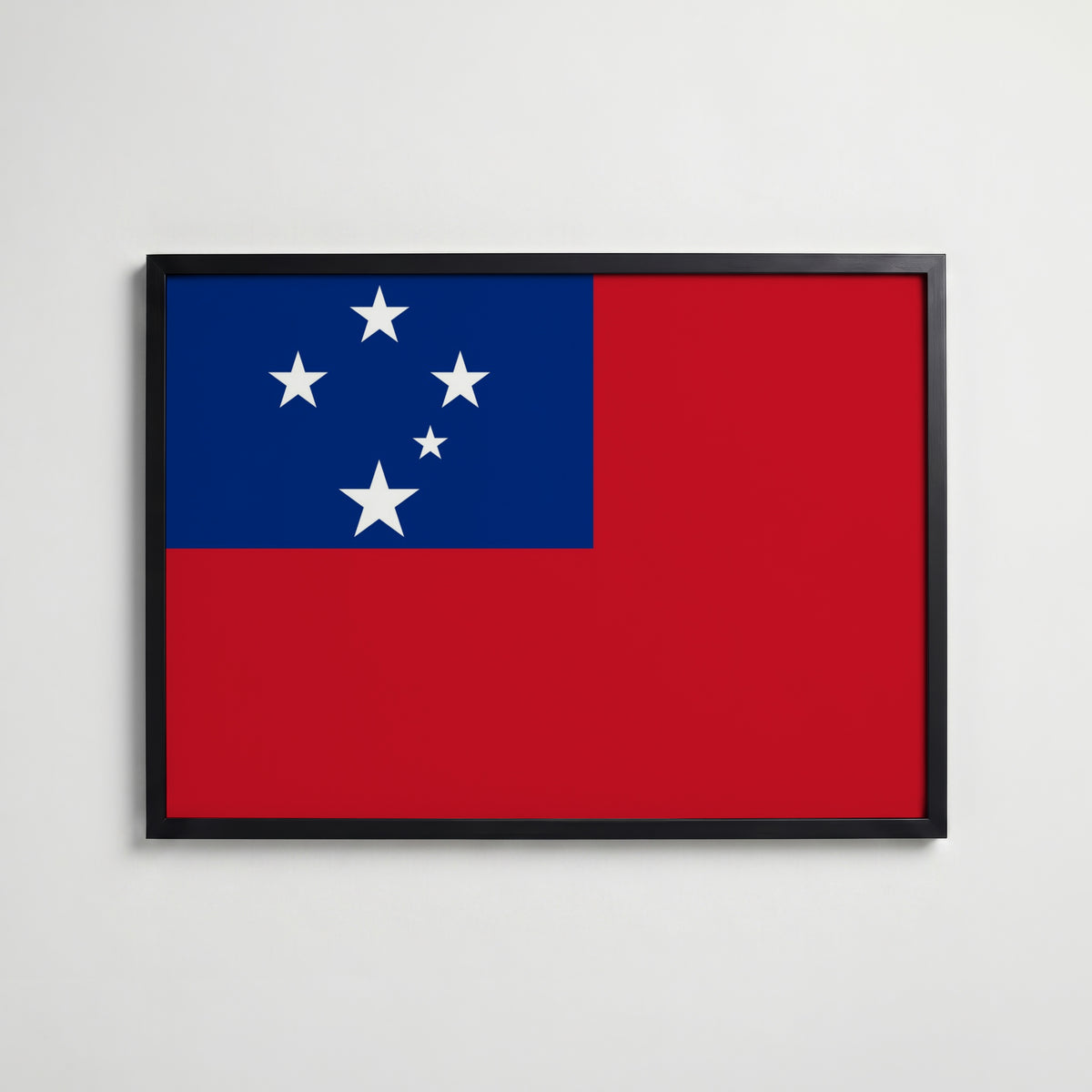 Samoa National Flag Poster i svart ram – stilren konsttryck som väggdekor från Bozetto