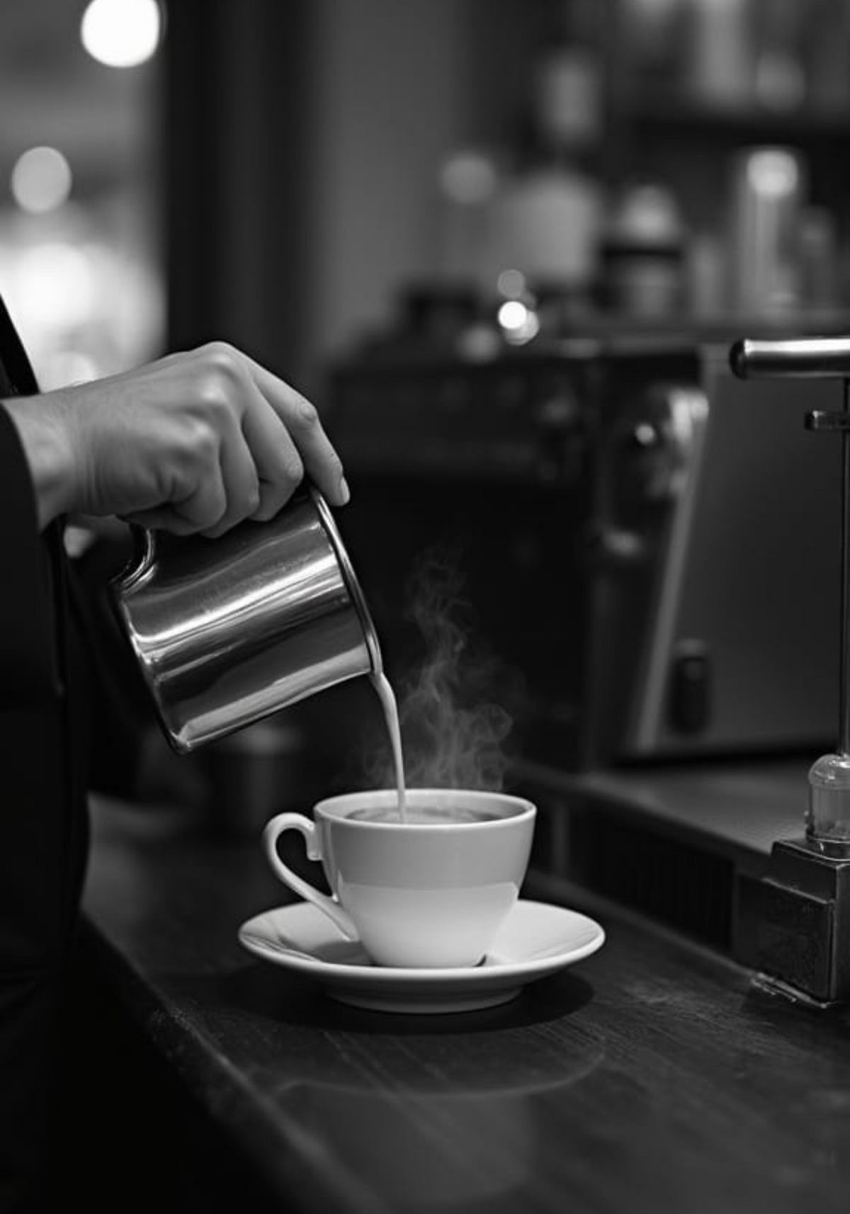 Steaming Perfection Coffee poster visad rakt fram – Bozetto affisch i hög tryckkvalitet