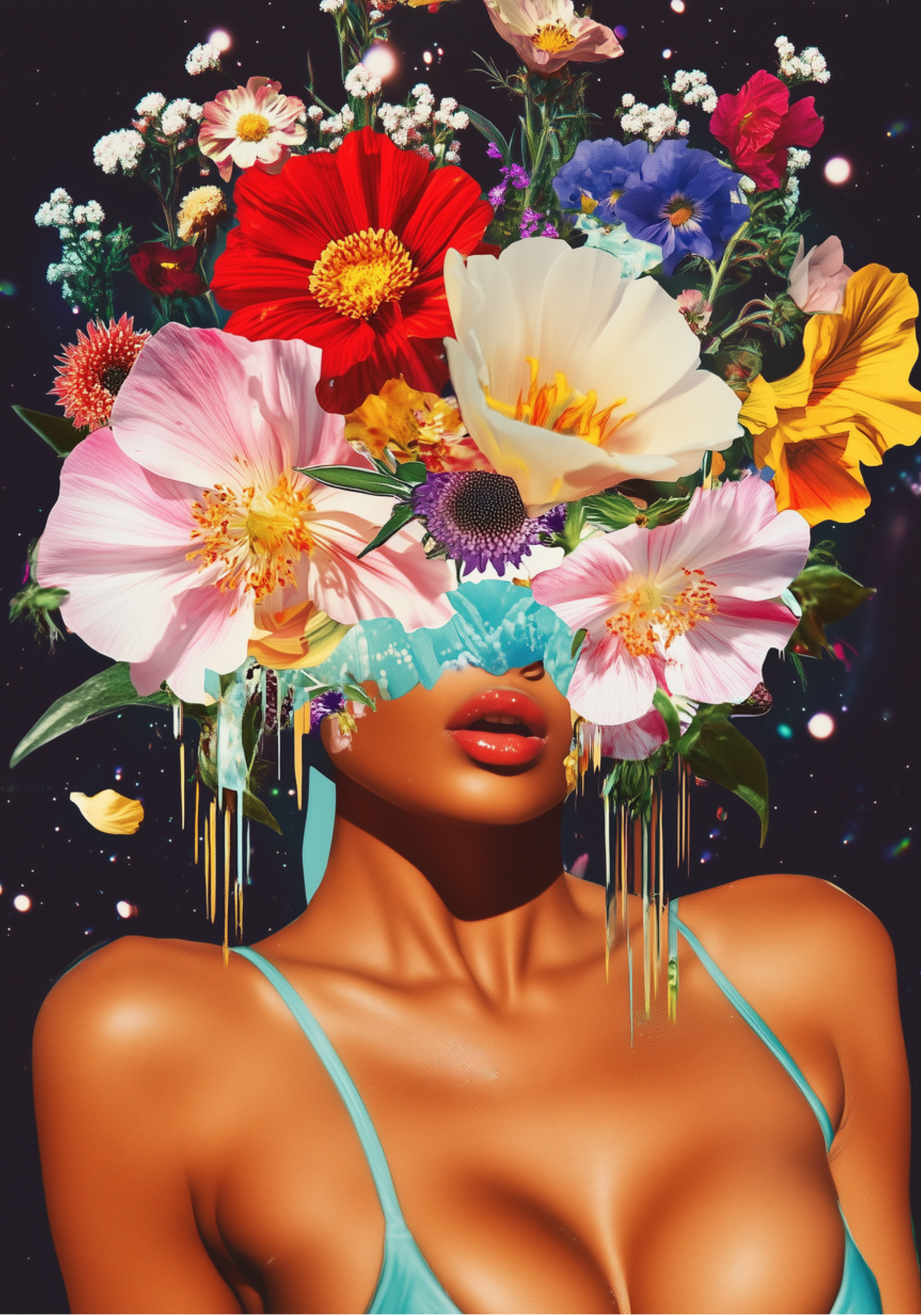 Cosmic Floral Vision – affisch med snyggt motiv, köp enkelt hos Bozetto i flera storlekar