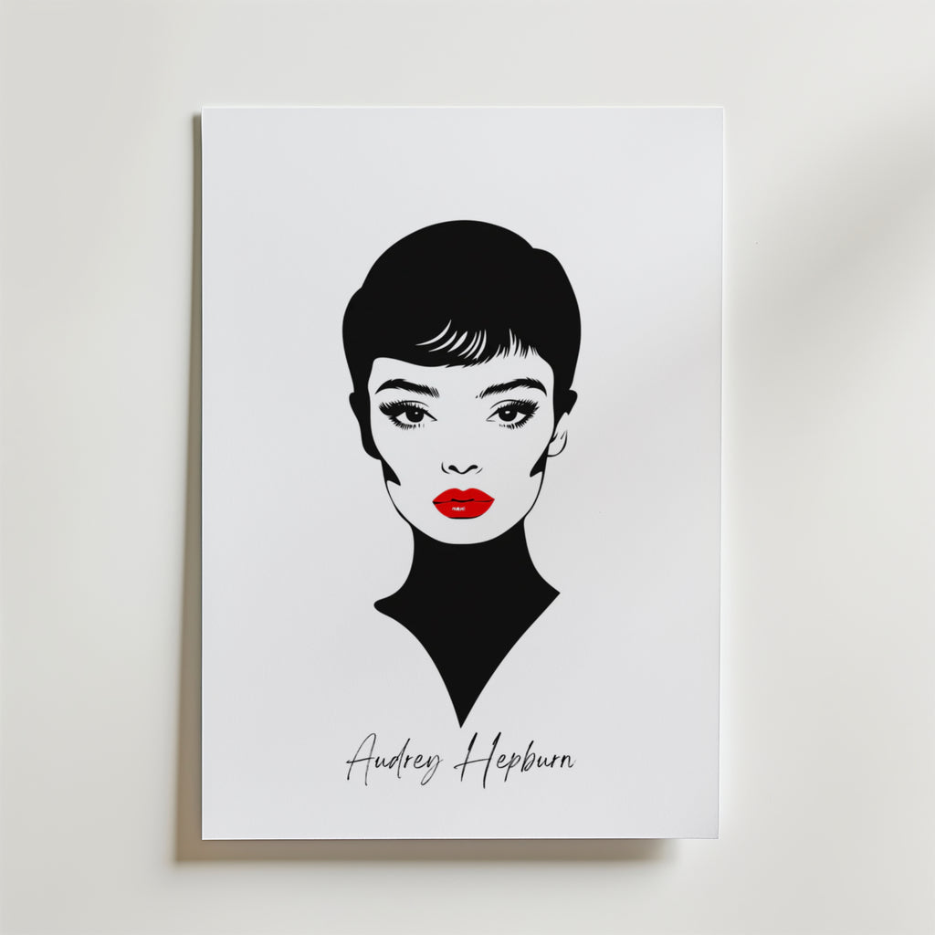 Timeless Audrey Hepburn – stilfullt konsttryck från Bozetto, tryckt på matt finpapper