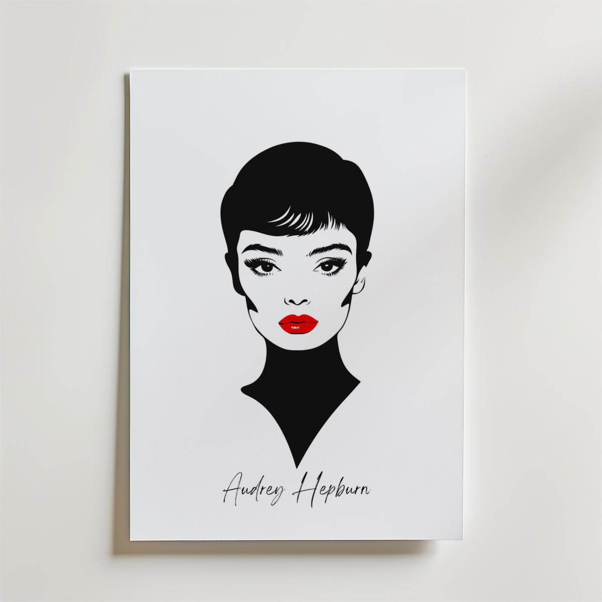 Timeless Audrey Hepburn – stilfullt konsttryck från Bozetto, tryckt på matt finpapper
