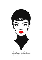 Timeless Audrey Hepburn poster visad rakt fram – Bozetto affisch i hög tryckkvalitet