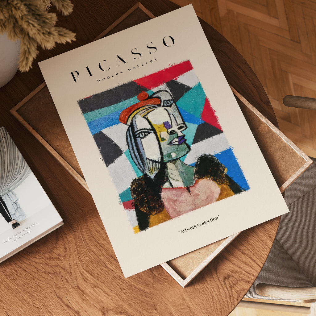 Colorful Abstract Face Poster – abstrakt konst och stilren konsttryck för hemmet hos Bozetto