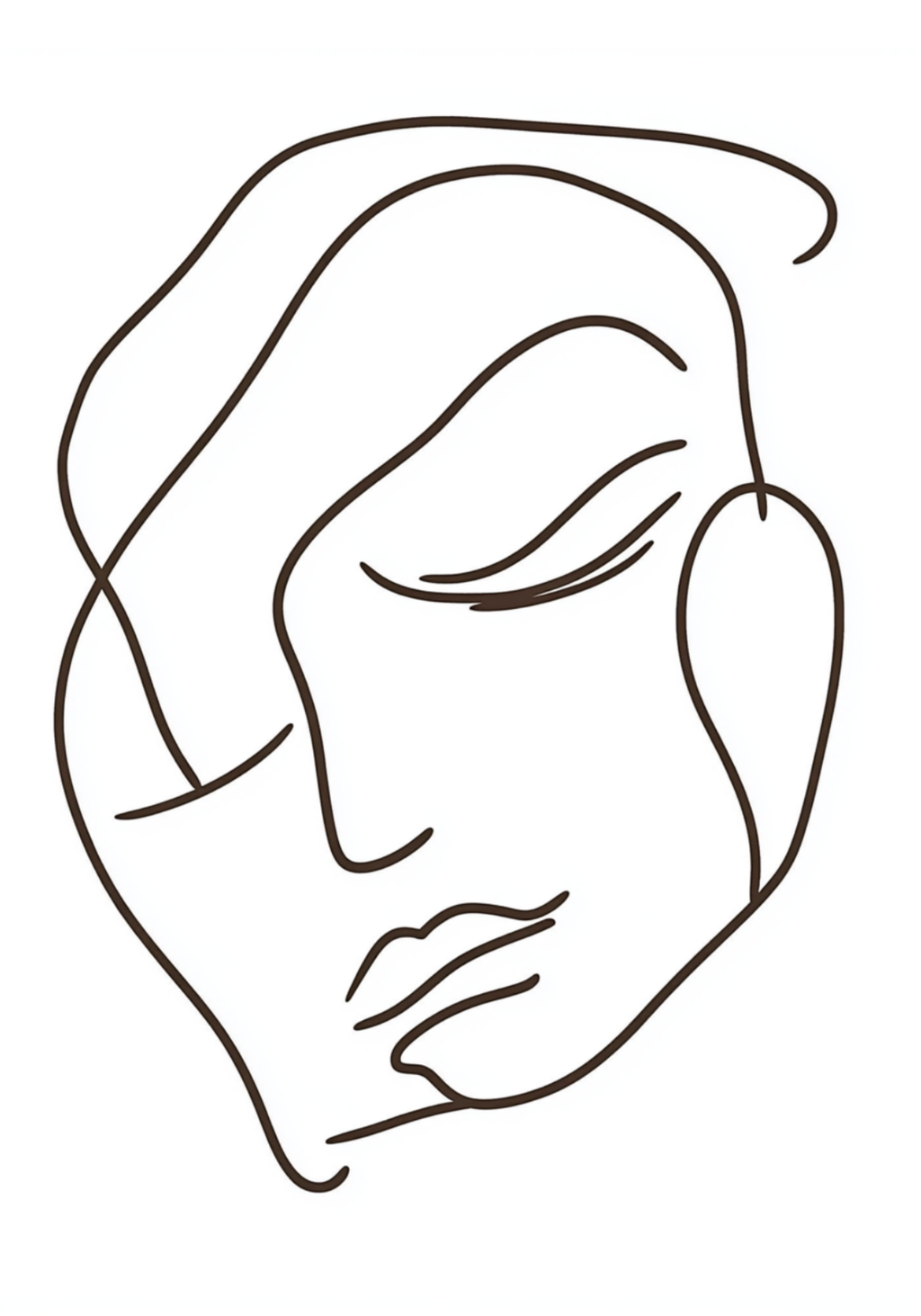Bold Line Art Face – affisch med snyggt motiv, köp enkelt hos Bozetto i flera storlekar