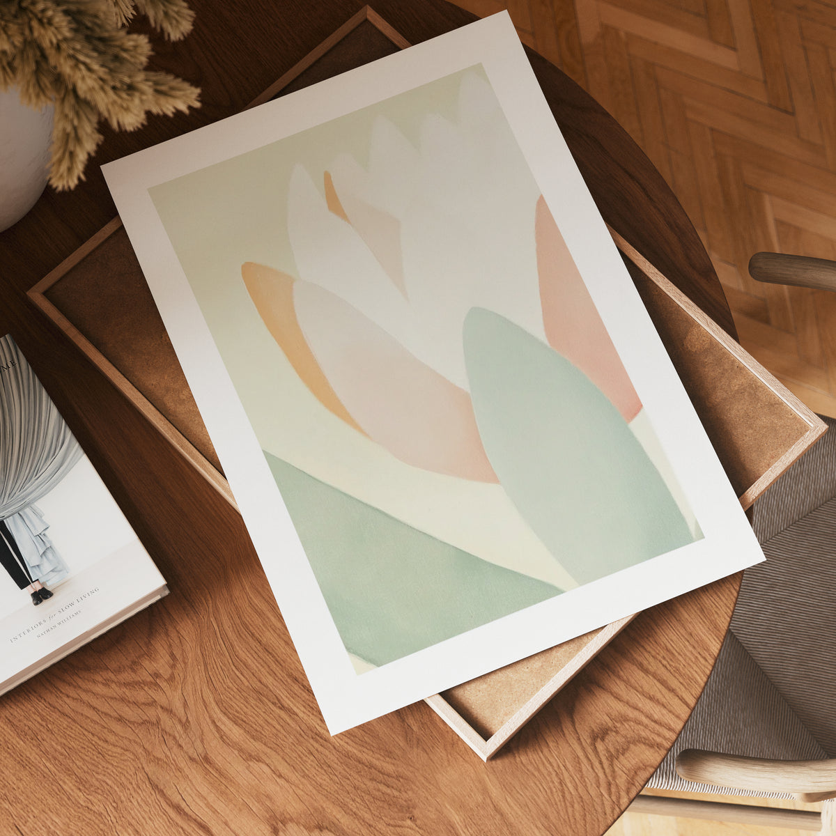 Minimalist floral botanic poster visad rakt fram – Bozetto affisch i hög tryckkvalitet