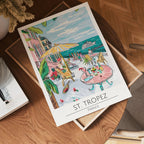 St. Tropez Seaside Terrace – affisch med stilfullt motiv från Bozetto i hög kvalitet