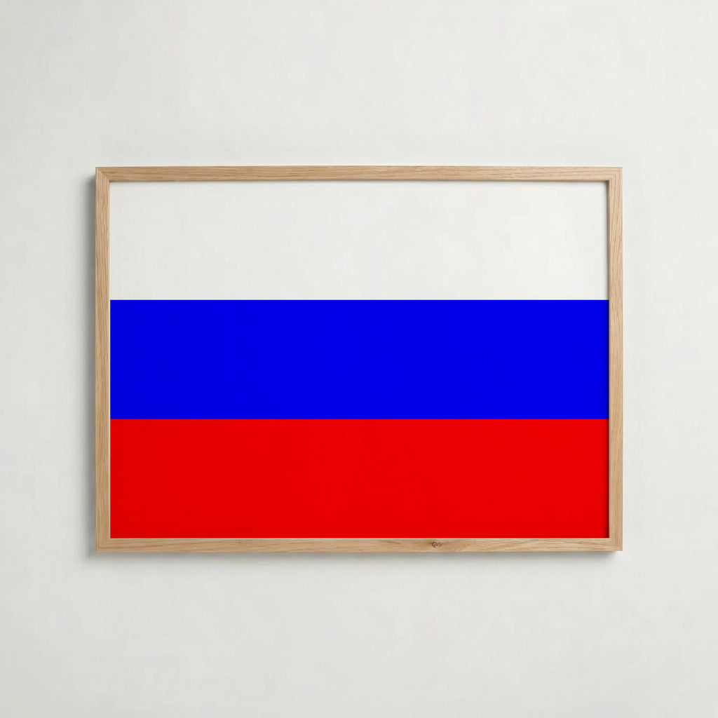 Russia National Flag Poster i ekram – inramad konsttryck för stilren inredning hos Bozetto