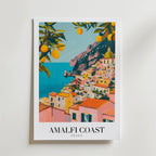 Storleksjämförelse för Sunlit Amalfi Coast affisch – Bozetto erbjuder flera format