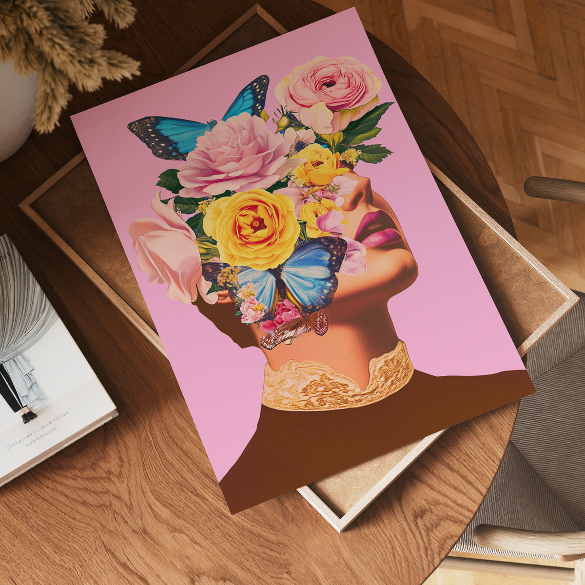 Floral Butterfly Portrait – affisch med stilfullt motiv från Bozetto i hög kvalitet