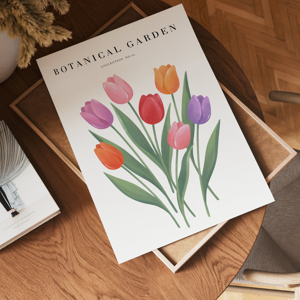 Aurora Tulip Garden poster visad rakt fram – Bozetto affisch i hög tryckkvalitet