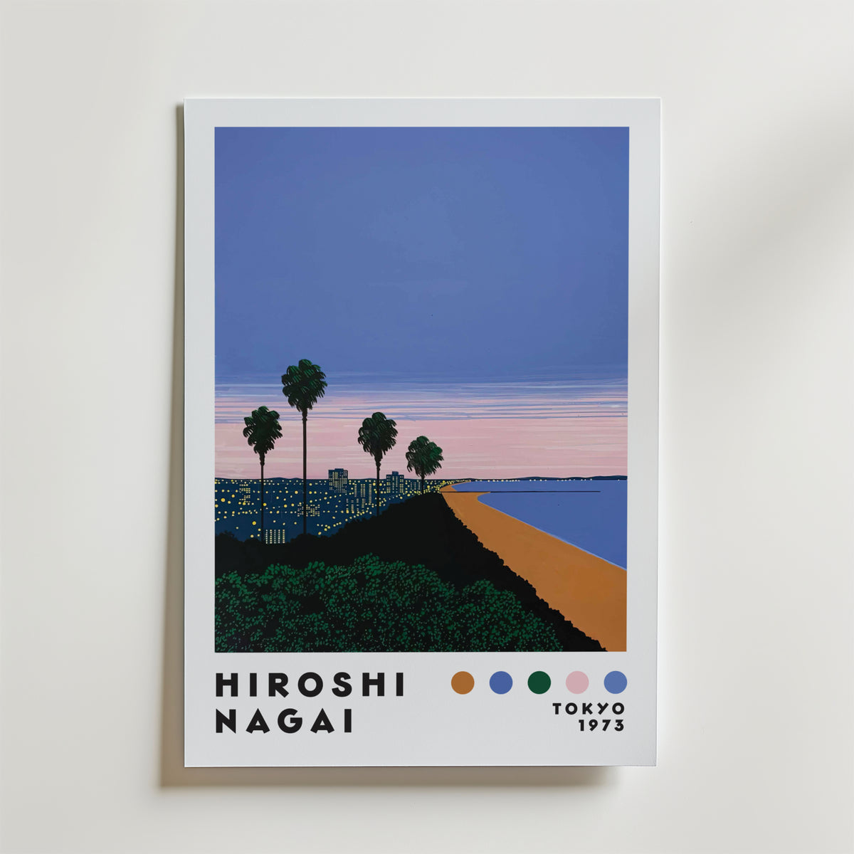 Mockup av Hiroshi Nagai Sunset affisch på vägg – köp enkelt hos Bozetto i hög kvalitet