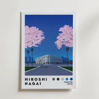 Mockup av Hiroshi Nagai Cherry affisch på vägg – köp enkelt hos Bozetto i hög kvalitet