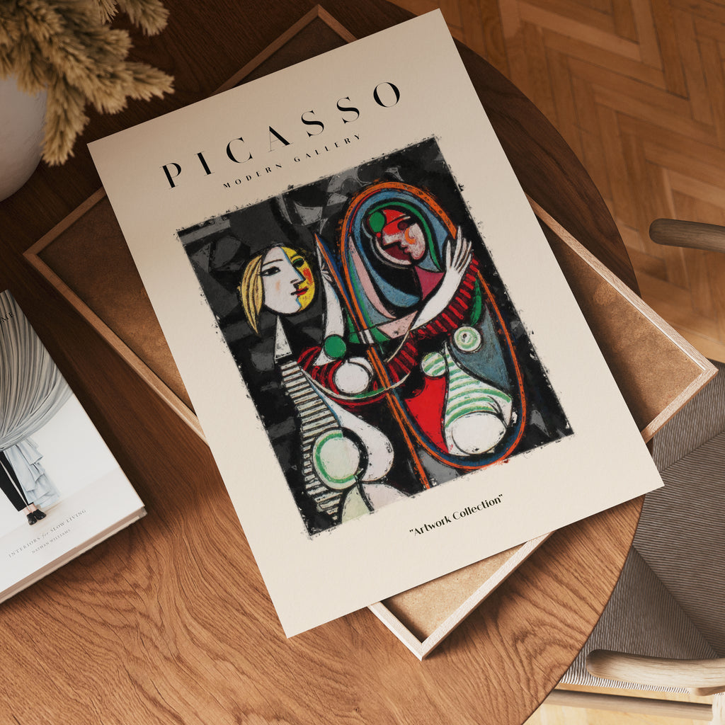 Picasso Inspired Mirror – affisch med stilfullt motiv från Bozetto i hög kvalitet