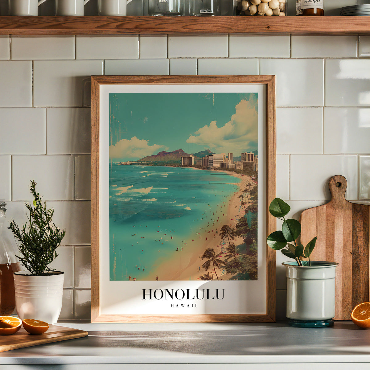 Waves Of Honolulu poster visad rakt fram – Bozetto affisch i hög tryckkvalitet i hög tryckkvalitet