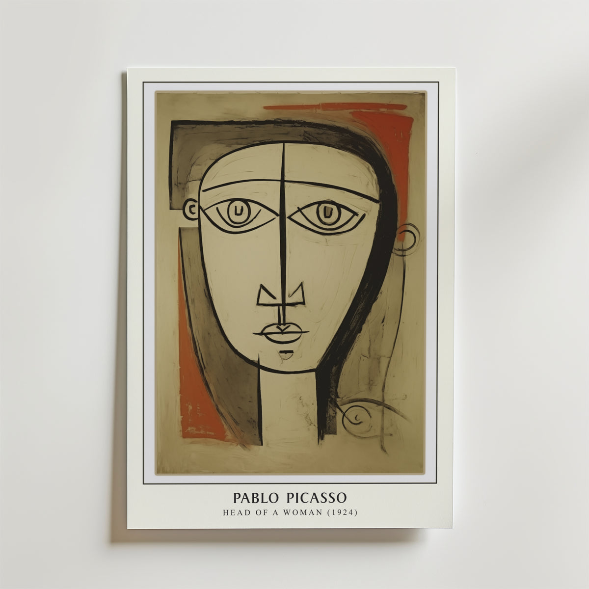 Picasso Neutral Toned Face – stilfullt konsttryck från Bozetto, tryckt på matt finpapper
