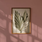 Folded Palm Study affisch i minimalistiskt sovrum – köp enkelt hos Bozetto i hög kvalitet