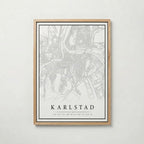Karlstad Karta poster i flera storlekar – jämför mått och välj rätt hos Bozetto i hög tryckkvalitet