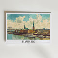 Hamburg Skyline – stilfullt konsttryck från Bozetto, tryckt på matt finpapper i hög tryckkvalitet