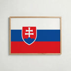 Slovakia National Flag Poster i ekram – inramad konsttryck för stilren inredning hos Bozetto