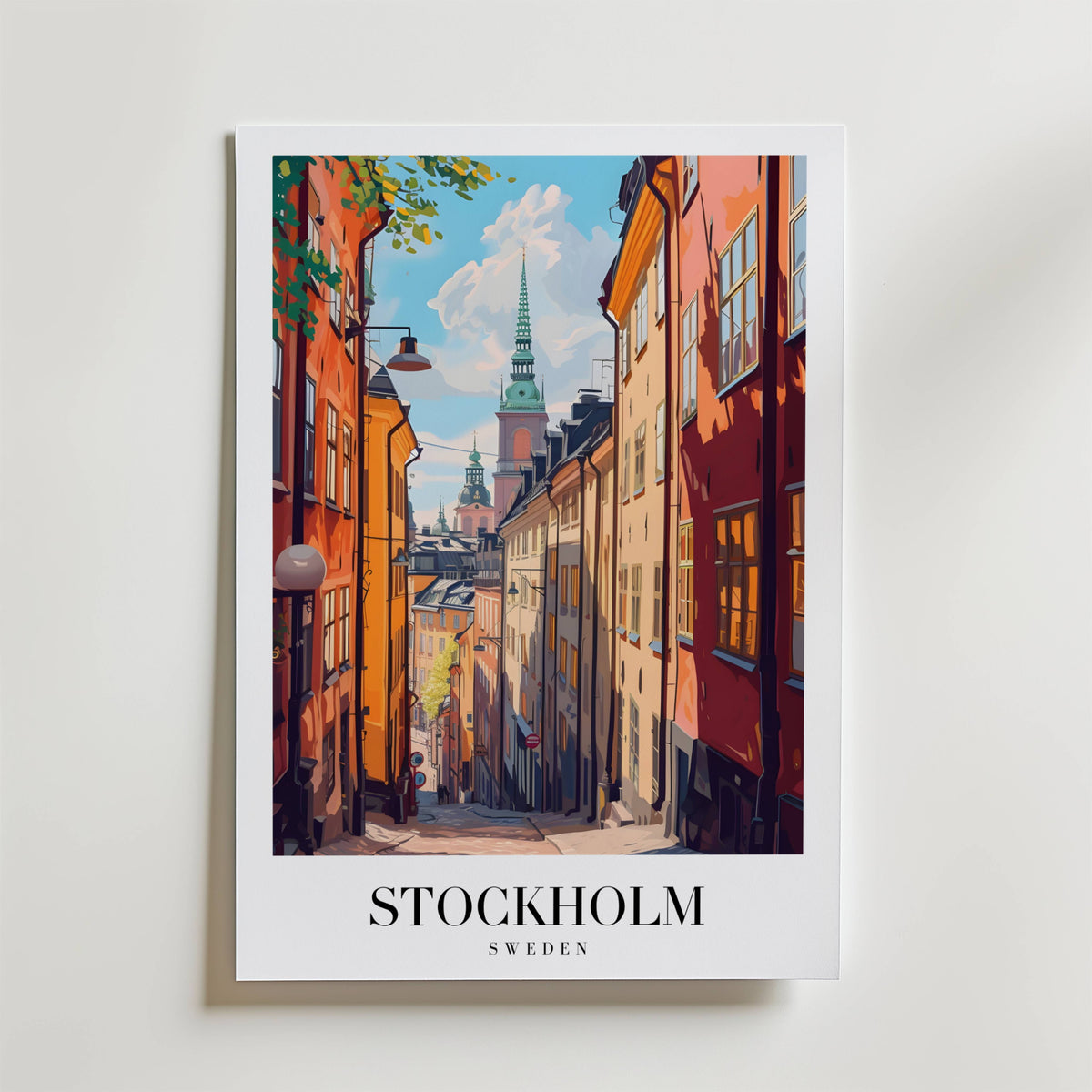 Storleksjämförelse för Whispers Of Stockholm affisch – Bozetto erbjuder flera format