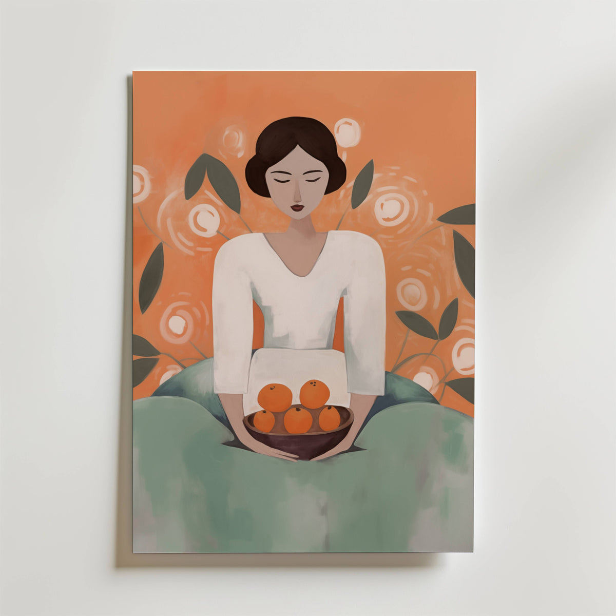 Woman with Oranges – stilfullt konsttryck från Bozetto, tryckt på matt finpapper