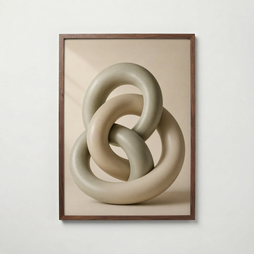 Looped Clay affisch i valnötsram – mörkbrun inramning med exklusiv känsla, Bozetto