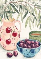 Cherry And Olive – köp enkelt hos Bozetto konsttryck i hög kvalitet i hög kvalitet