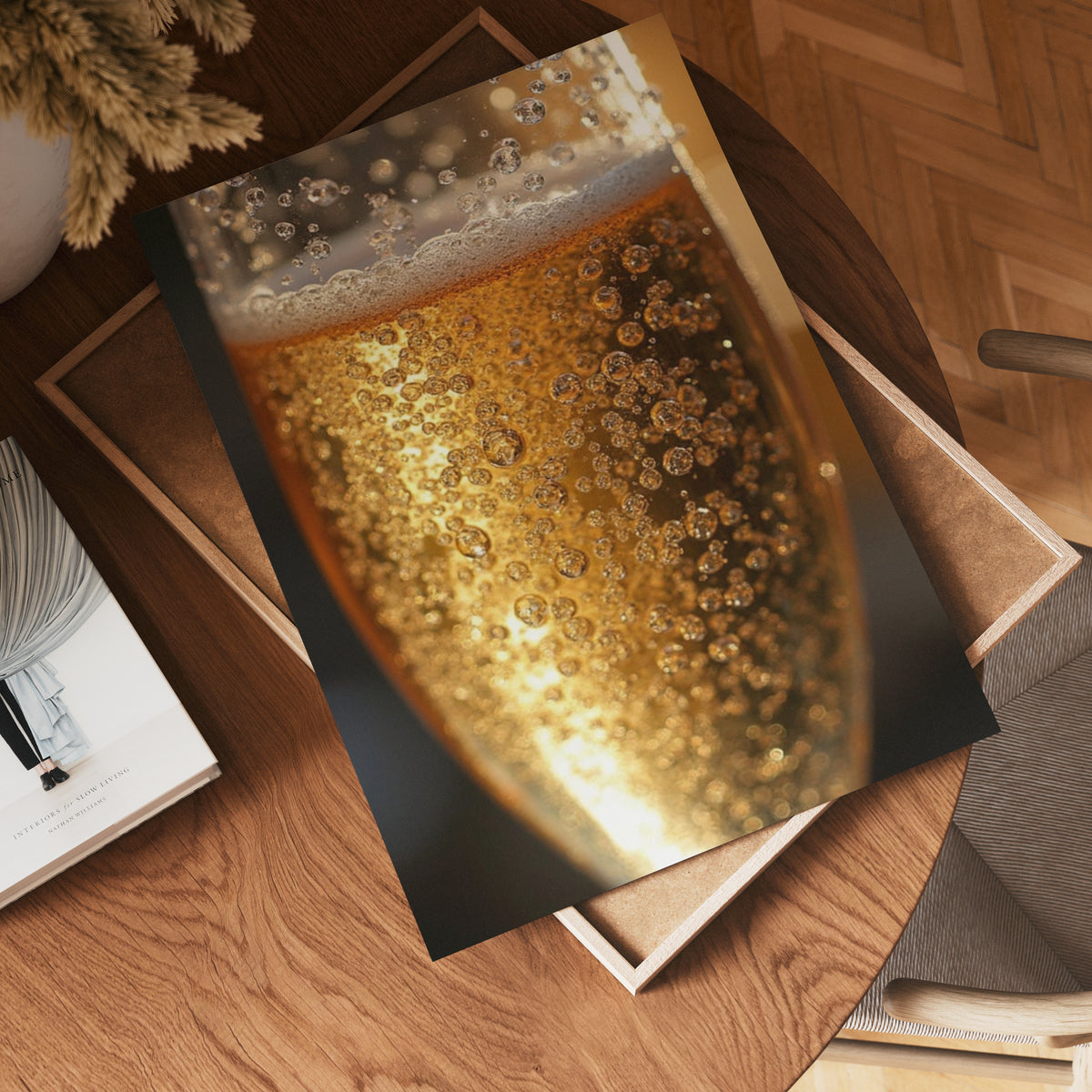 Golden Bubbles Champagne – affisch med stilfullt motiv från Bozetto i hög kvalitet