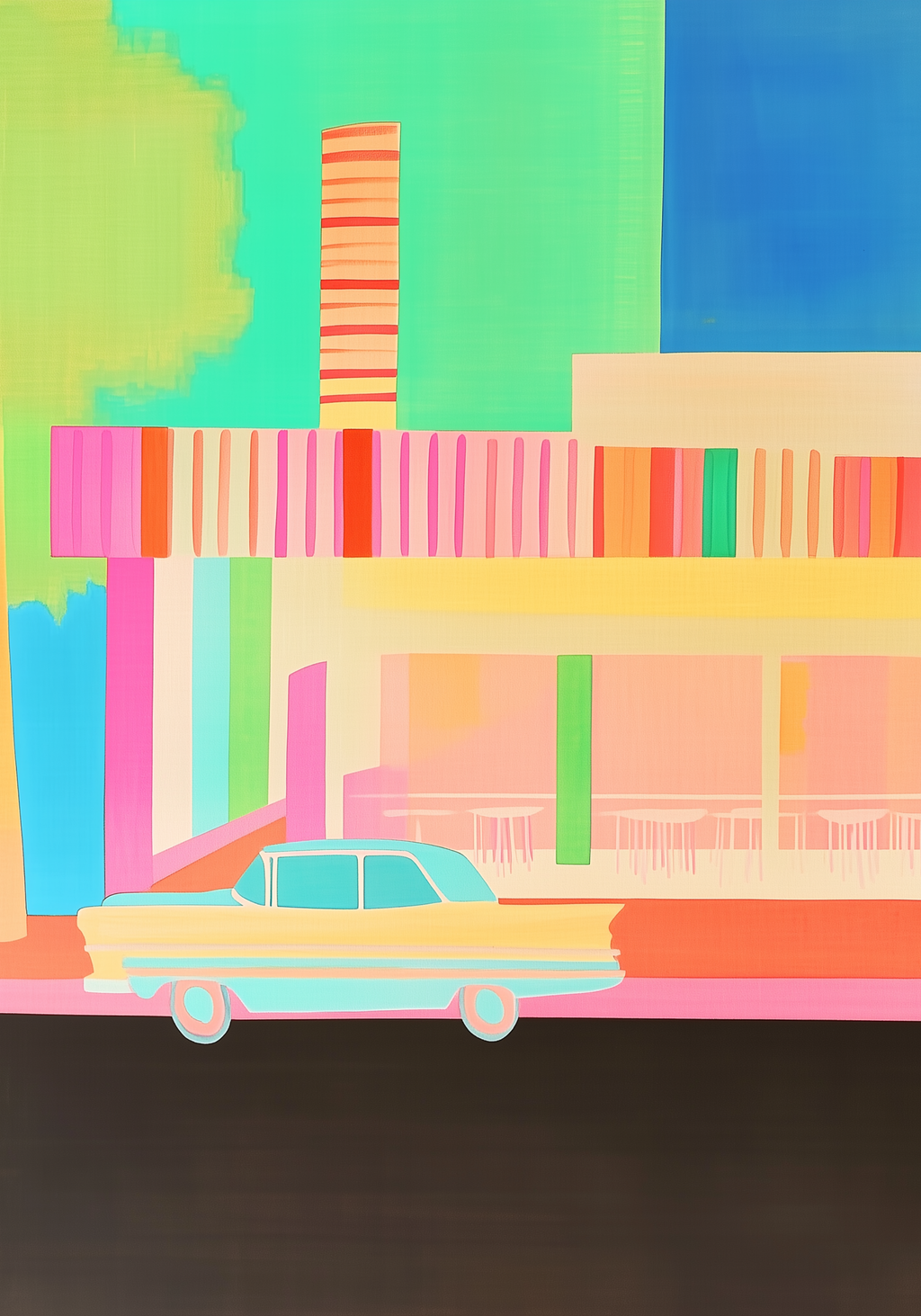 Neon Diner Daydream – affisch med snyggt motiv, köp enkelt hos Bozetto i flera storlekar