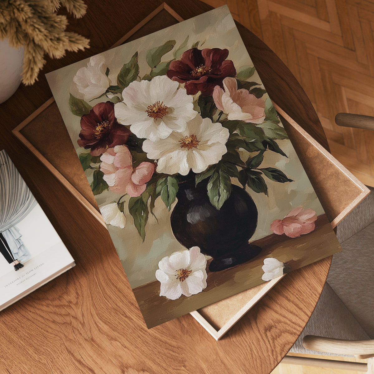 Floral oil painting No.2 poster visad rakt fram – Bozetto affisch i hög tryckkvalitet