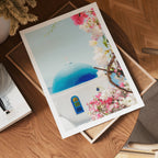 Santorini Bloom Escape – affisch med stilfullt motiv från Bozetto i hög kvalitet