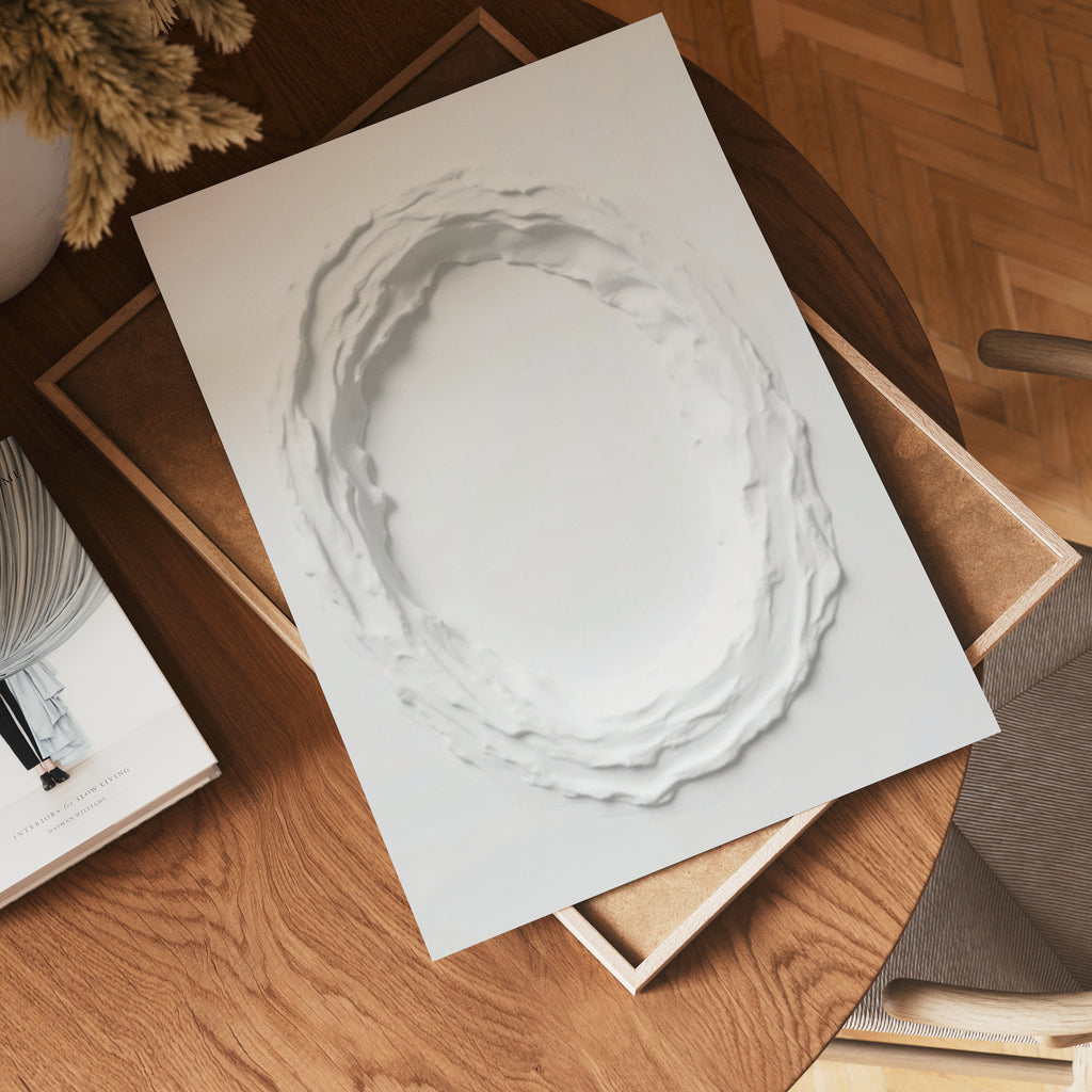 Abstract White Movement No.3 – affisch med stilfullt motiv från Bozetto i hög kvalitet