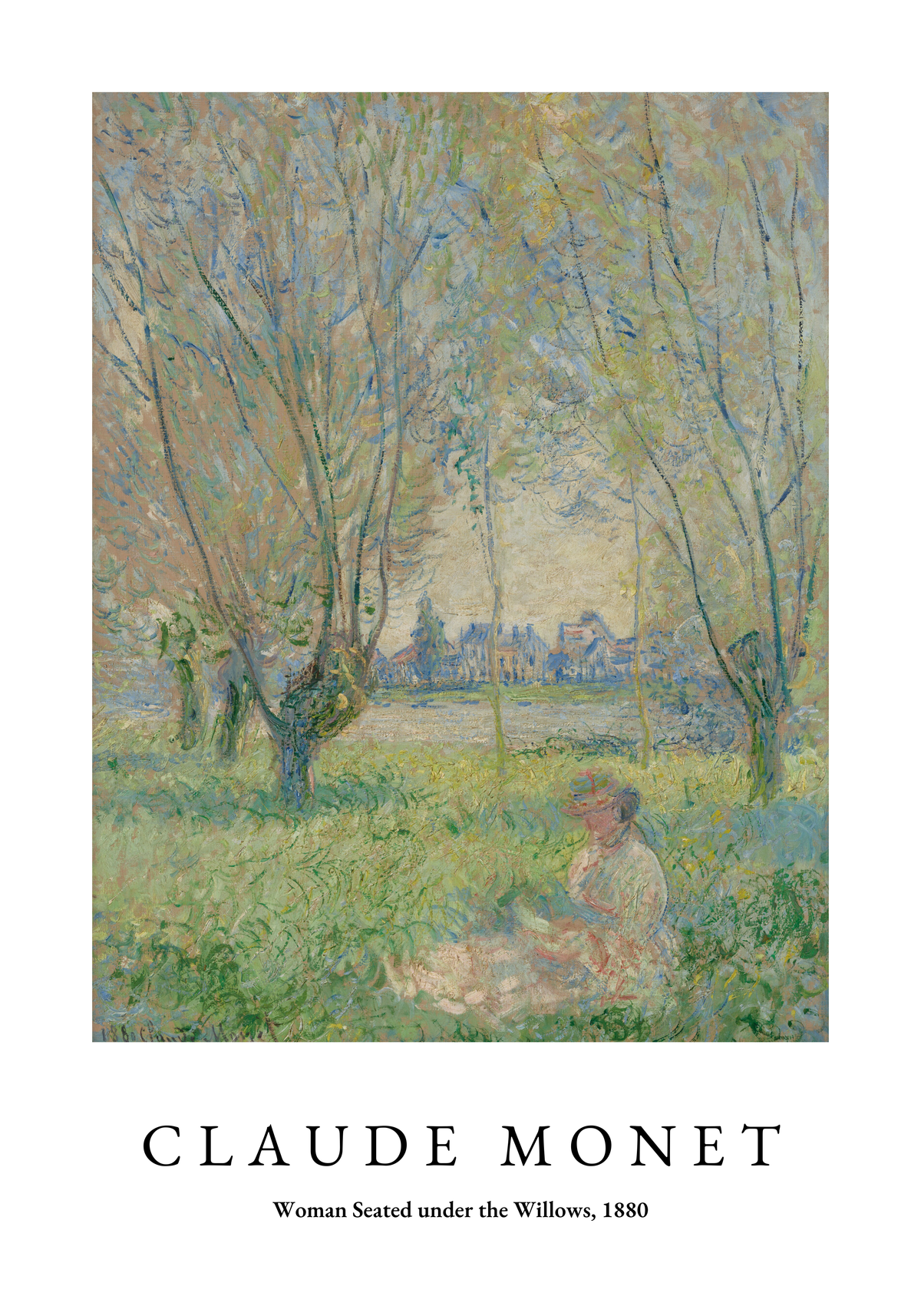 Claude Monet Seated Woman poster visad rakt fram – Bozetto affisch i hög tryckkvalitet