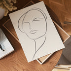 Minimalist Female Portrait – affisch med stilfullt motiv från Bozetto i hög kvalitet