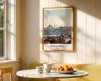 The Istanbul poster visualiserad på vägg – se rätt storlek med mockup från Bozetto