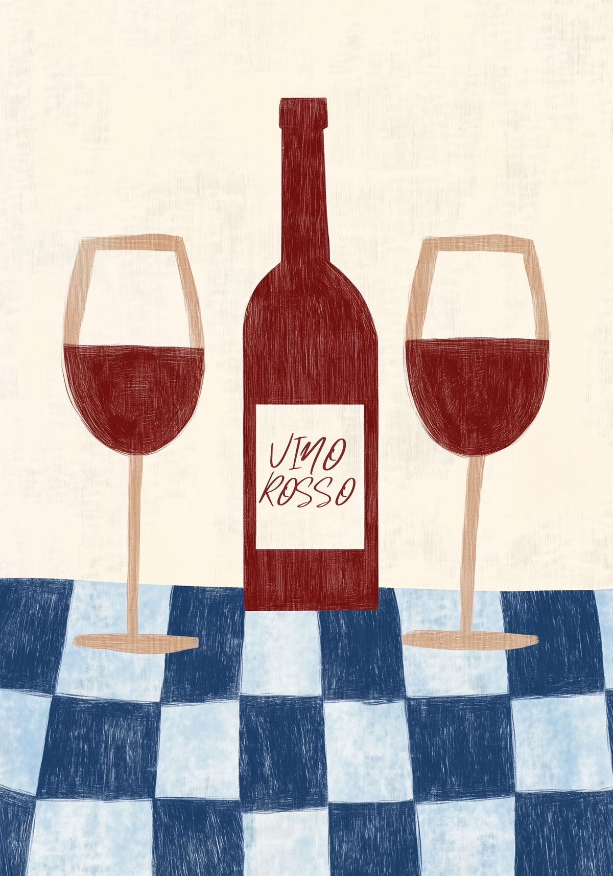 Vino Rosso No.2 Wine – affisch med snyggt motiv, köp enkelt hos Bozetto i flera storlekar