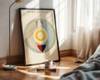 Väggmockup av Hilma af Klint The Sun Within affisch på ljus vägg – Bozetto konsttryck