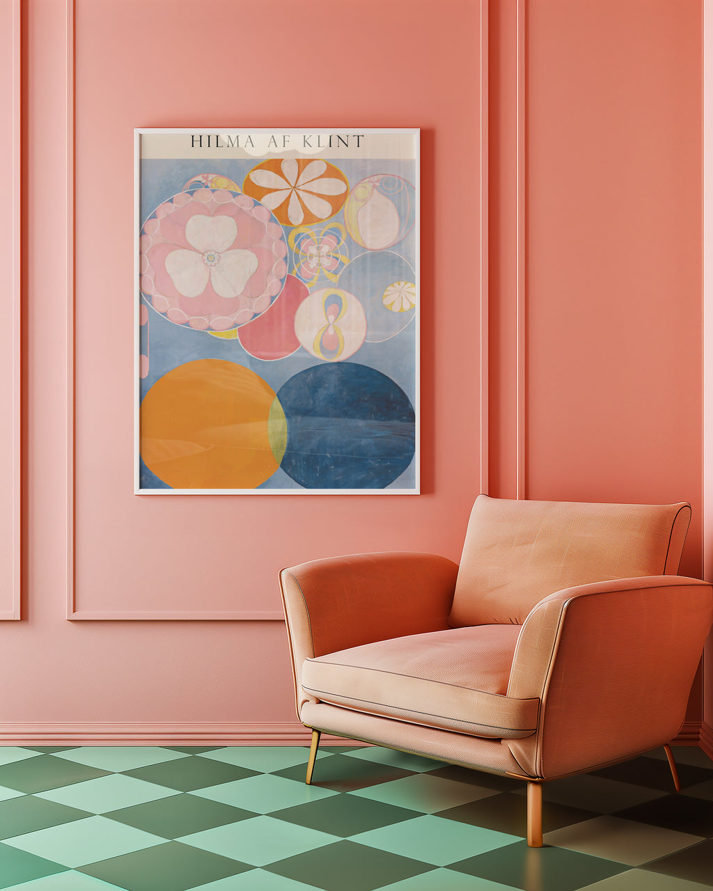 Hilma af Klint Circles of poster visualiserad på vägg – från Bozetto i hög kvalitet
